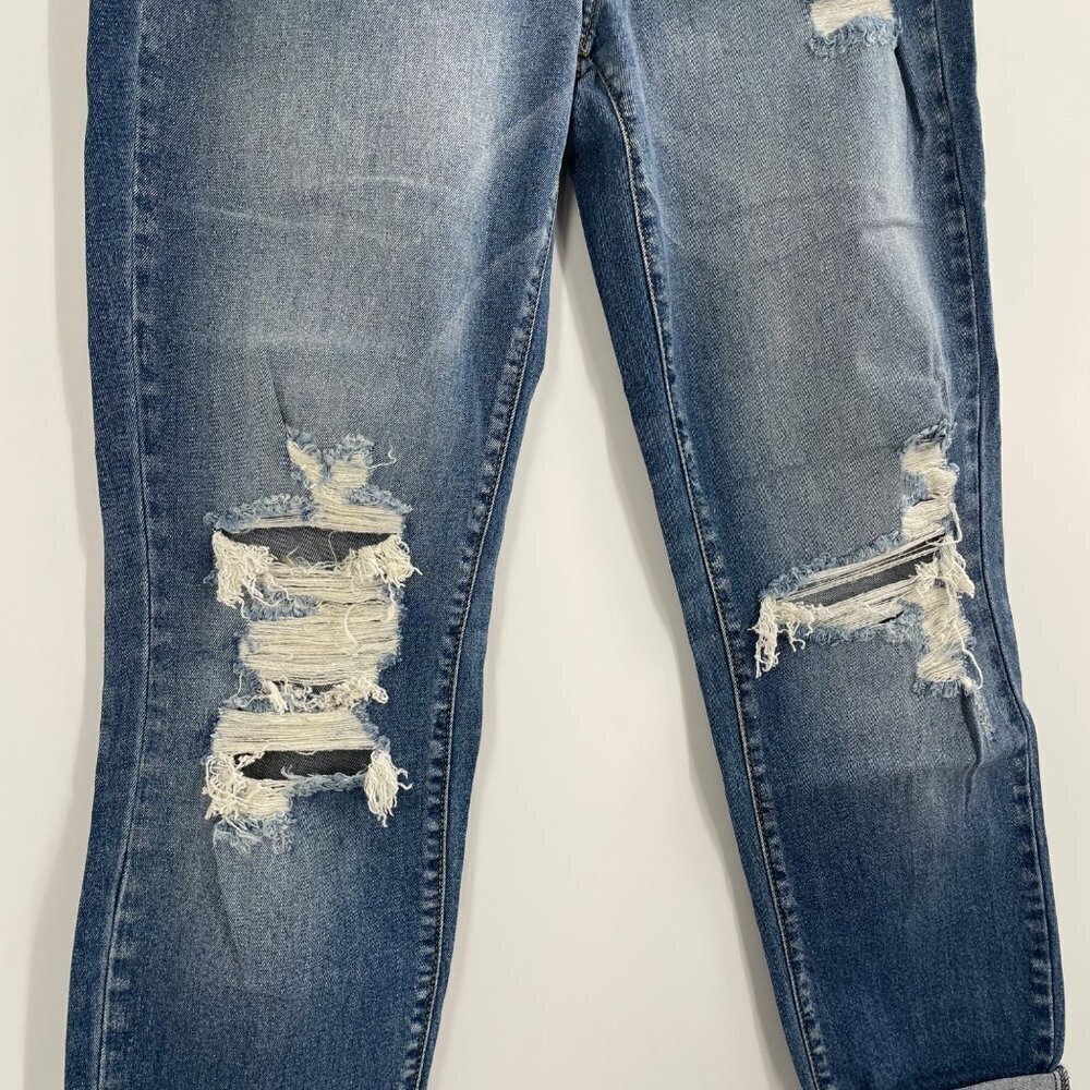 NWT Kancan Gainesville High Rise Folded Hem Skinny Distressed Jeans Womens 28 - Picture 10 of 11